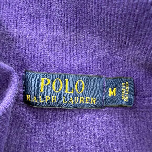 Polo Ralph Lauren Sweater Mens Medium Purple Quarter Zip Cotton Pony Pullover - Picture 5 of 11